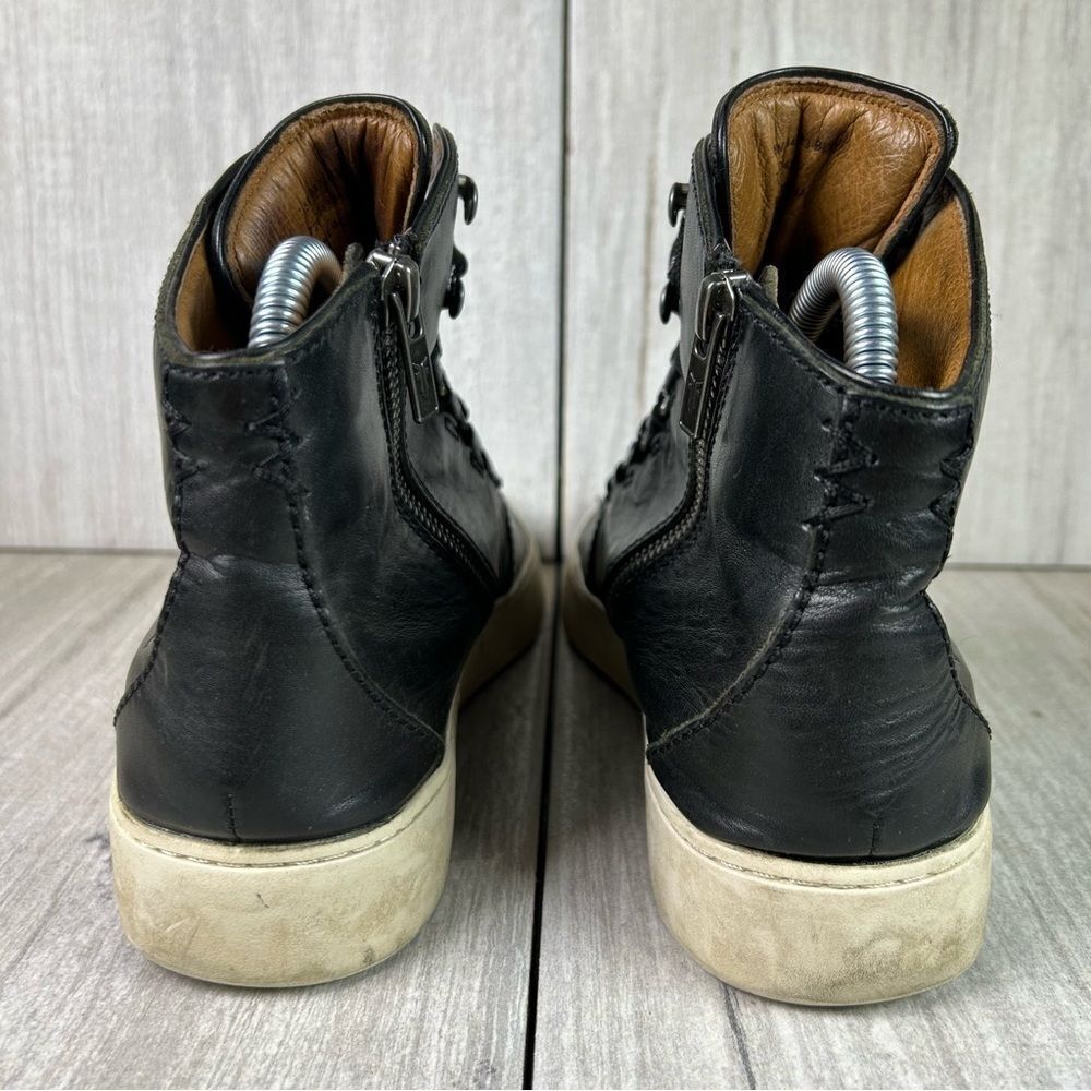 Frye Lena Black Leather‎ High Top Sneaker Lace Up Casual Shoe Women’s Size 7.5 M - Picture 7 of 10